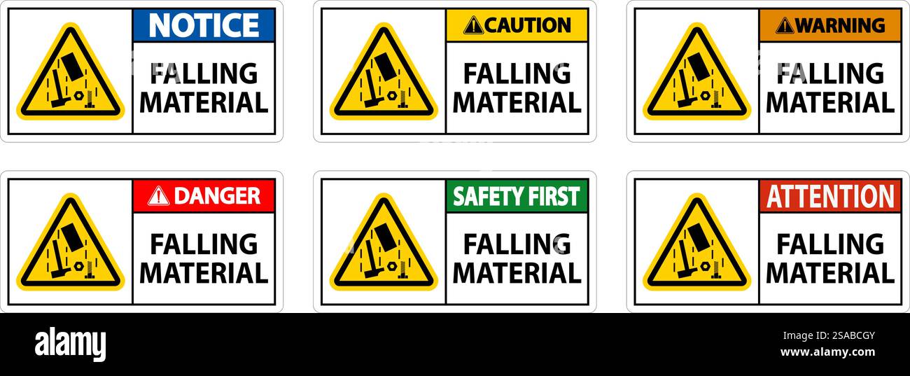 Caution Sign, Falling Material Stock Vector