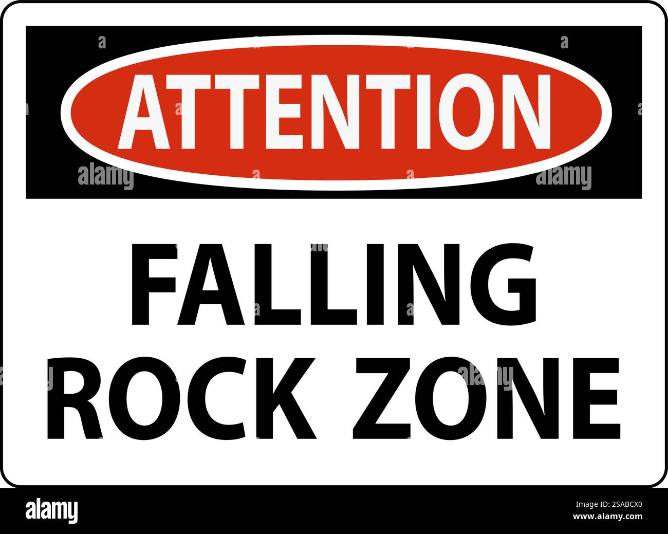 Attention Sign, Falling Rock Zone Stock Vector Image & Art - Alamy
