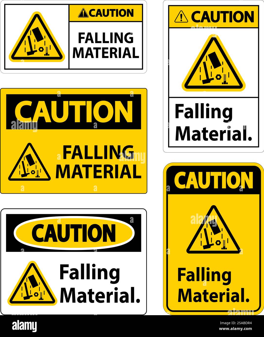 Caution Sign, Falling Material Stock Vector