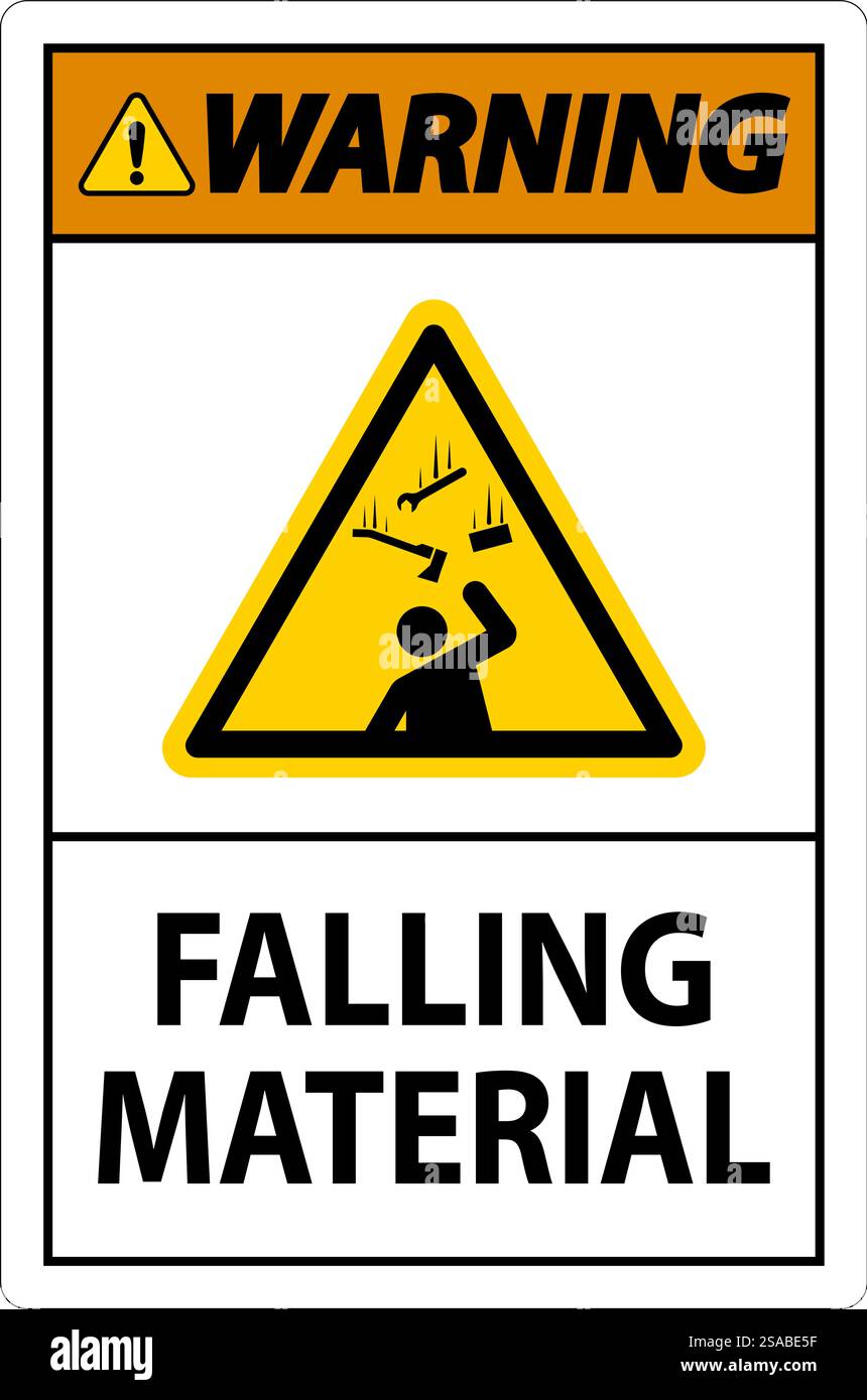 Warning Sign Falling Material Stock Vector