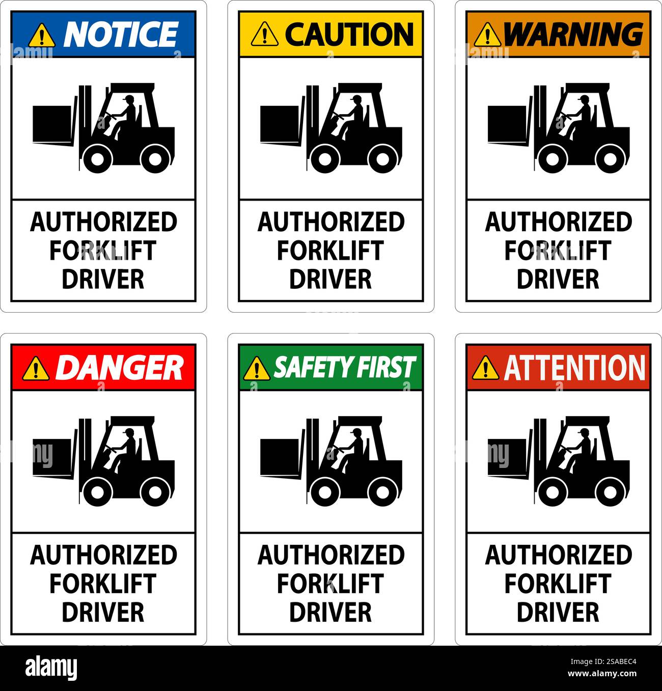 Authorized Forklift Driver Sign Stock Vector