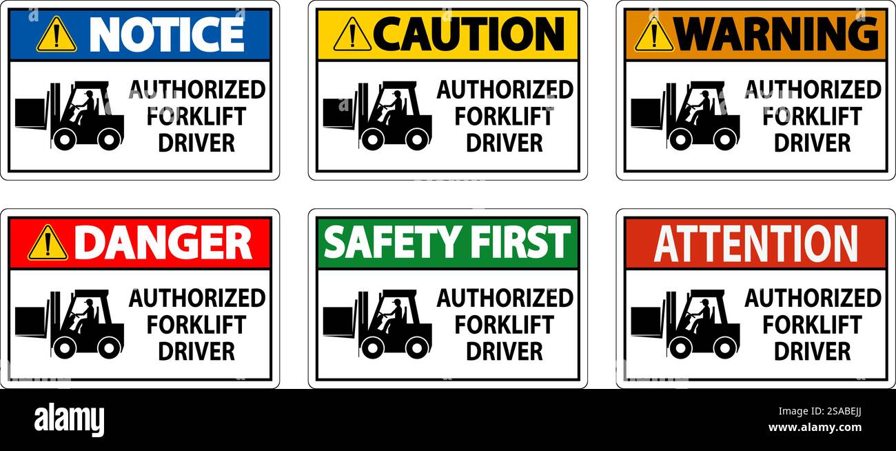 Authorized Forklift Driver Sign Stock Vector