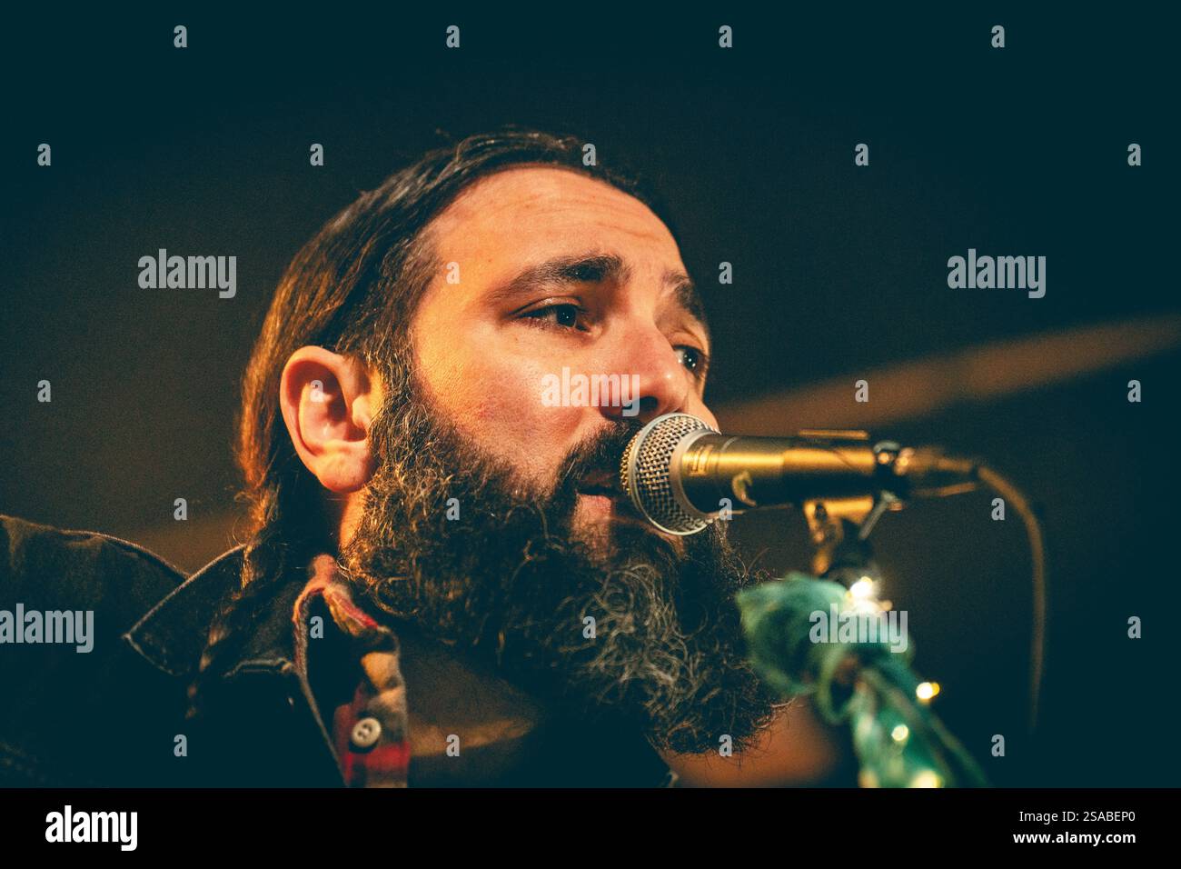 Malmö, Sweden. 26th, January 2025. The American singer-songwriter and musician Ron Pope performs a live concert at Plan B in Malmö. Stock Photo