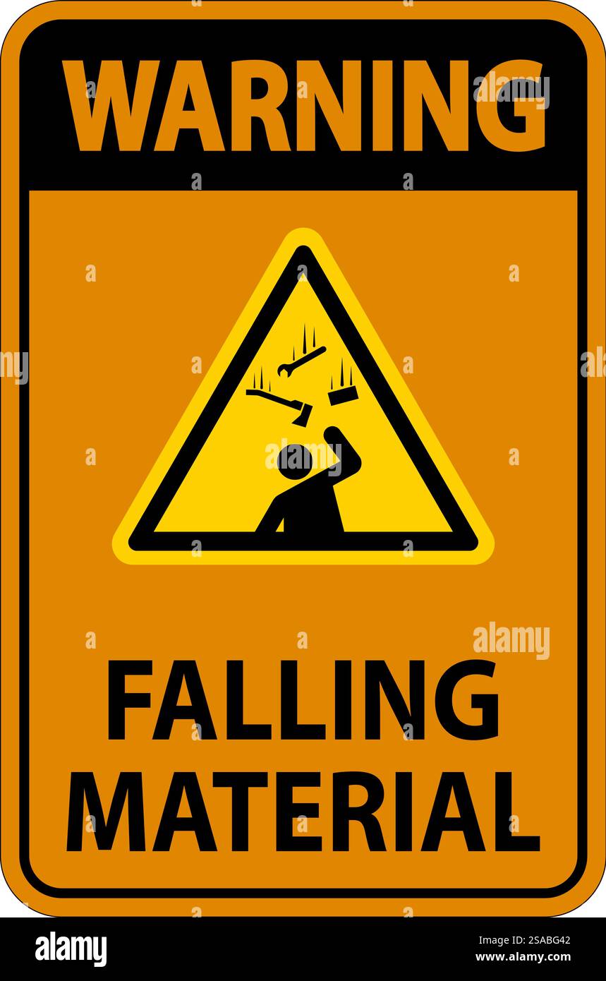 Warning Sign Falling Material Stock Vector