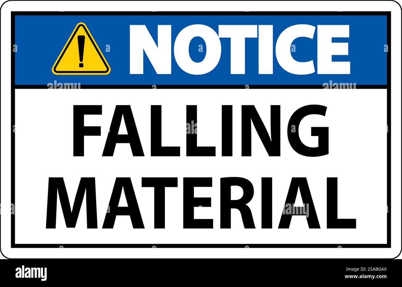 Notice Sign Falling Material Stock Vector