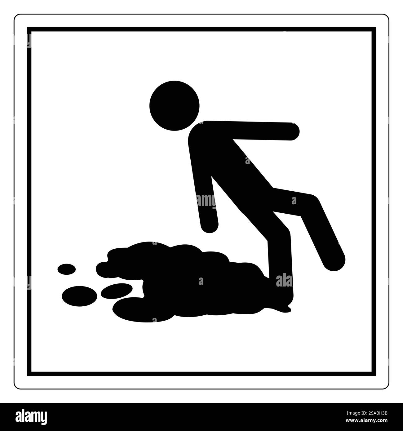 A minimalist caution wet floor sign icon emphasizing safety awareness ...