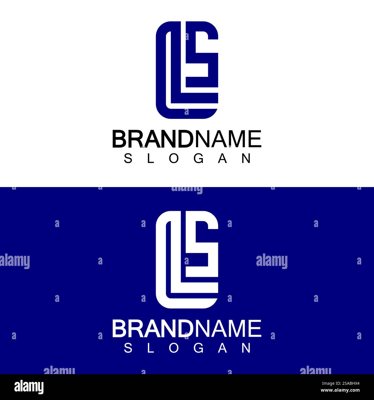 LS Letter Logo Design Template Vector in square shape Stock Vector