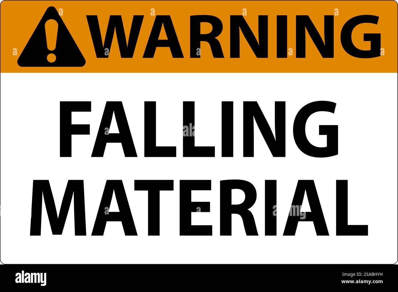 Warning Sign Falling Material Stock Vector