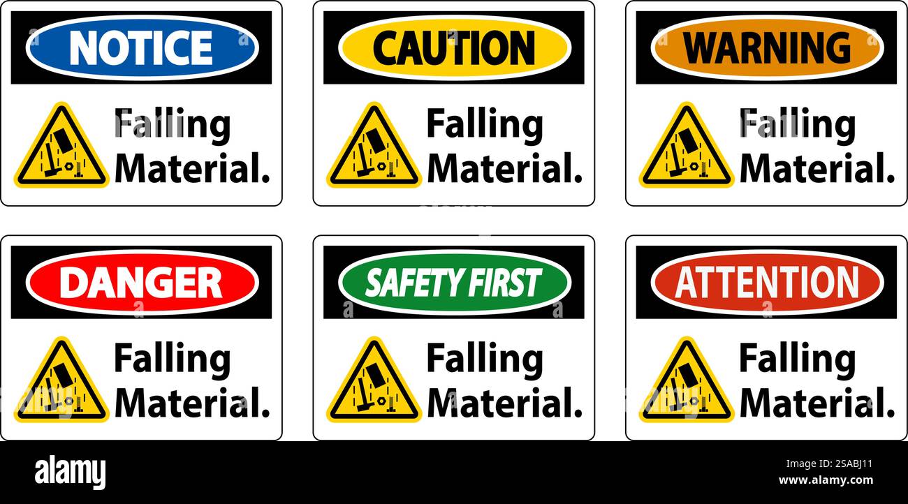 Caution Sign, Falling Material Stock Vector