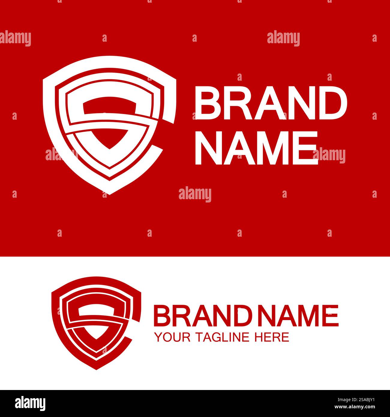 CS Logo or SC Logo. Creative letter CS or SC monogram logo shield  shape. Stock Vector