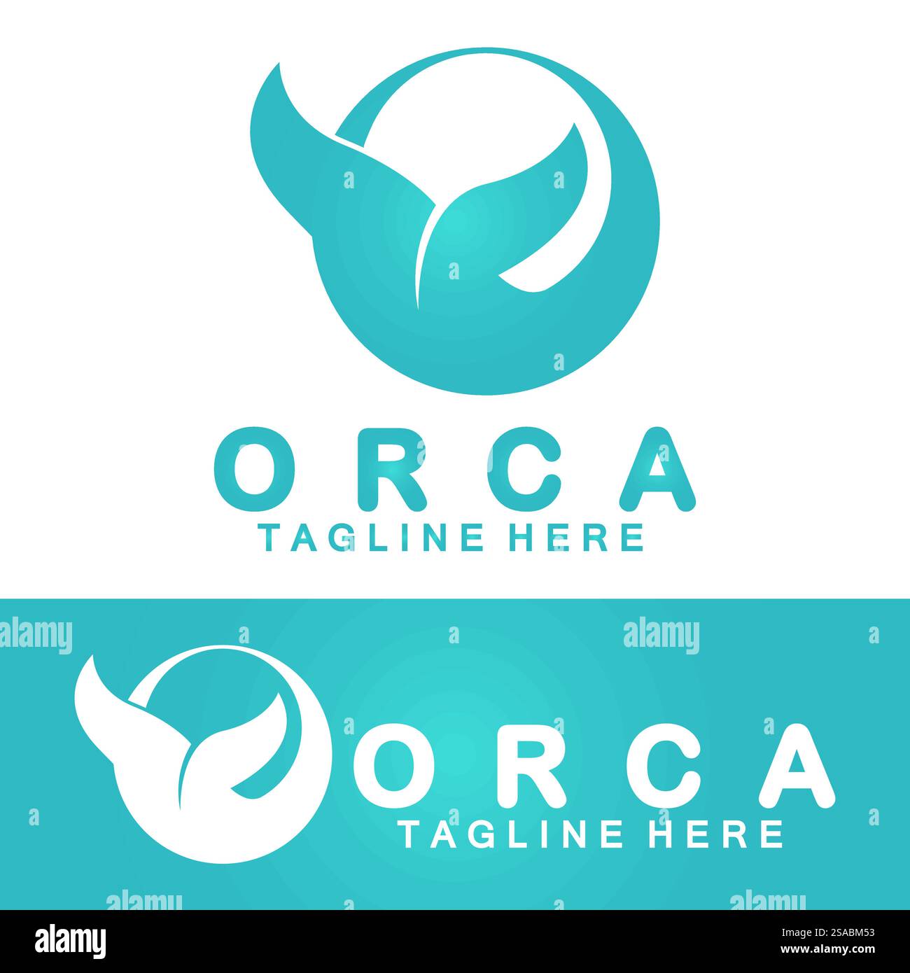 Killer whale Orca logo design vector illustration Stock Vector