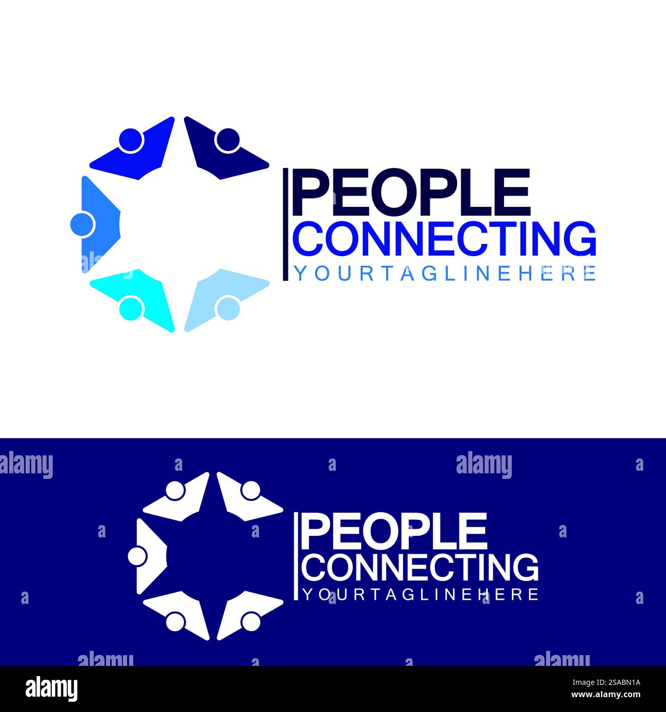 Abstract Initial Letter C Connecting People Logo Vector  Design Template Stock Vector