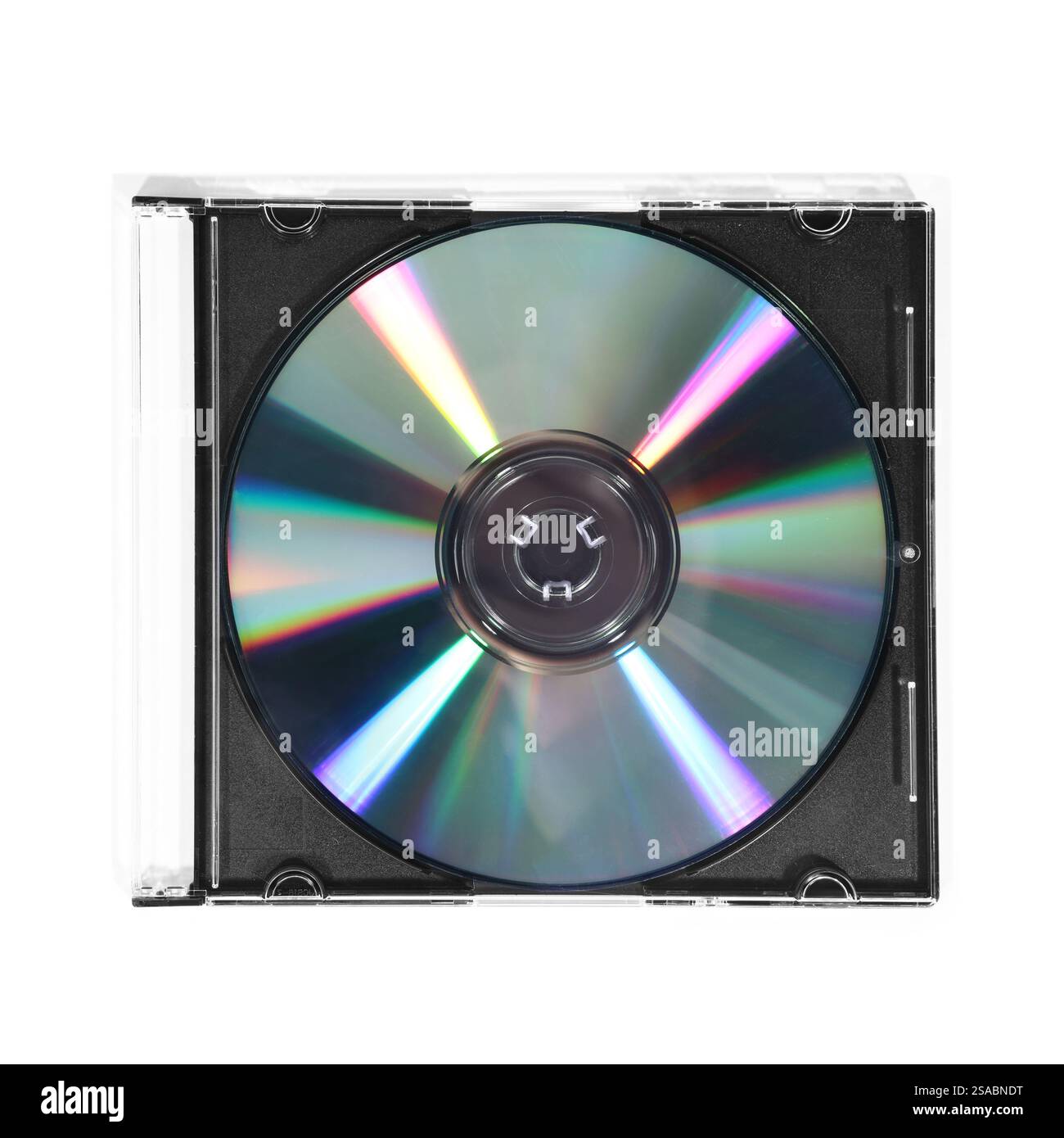 Shiny compact disc in jewel case isolated on white Stock Photo - Alamy