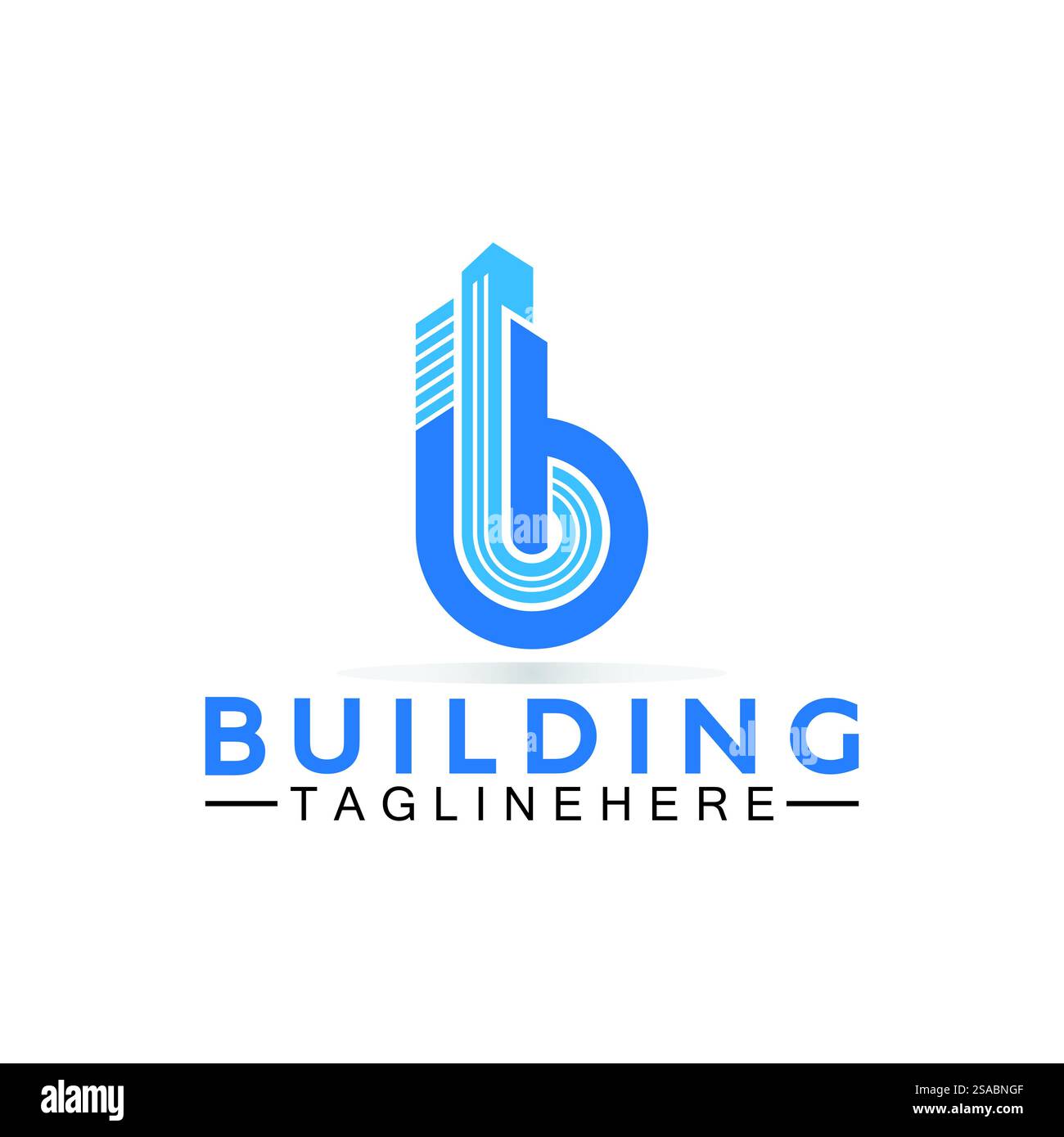 initial B with building vector logo design. Letter B logo formed ...