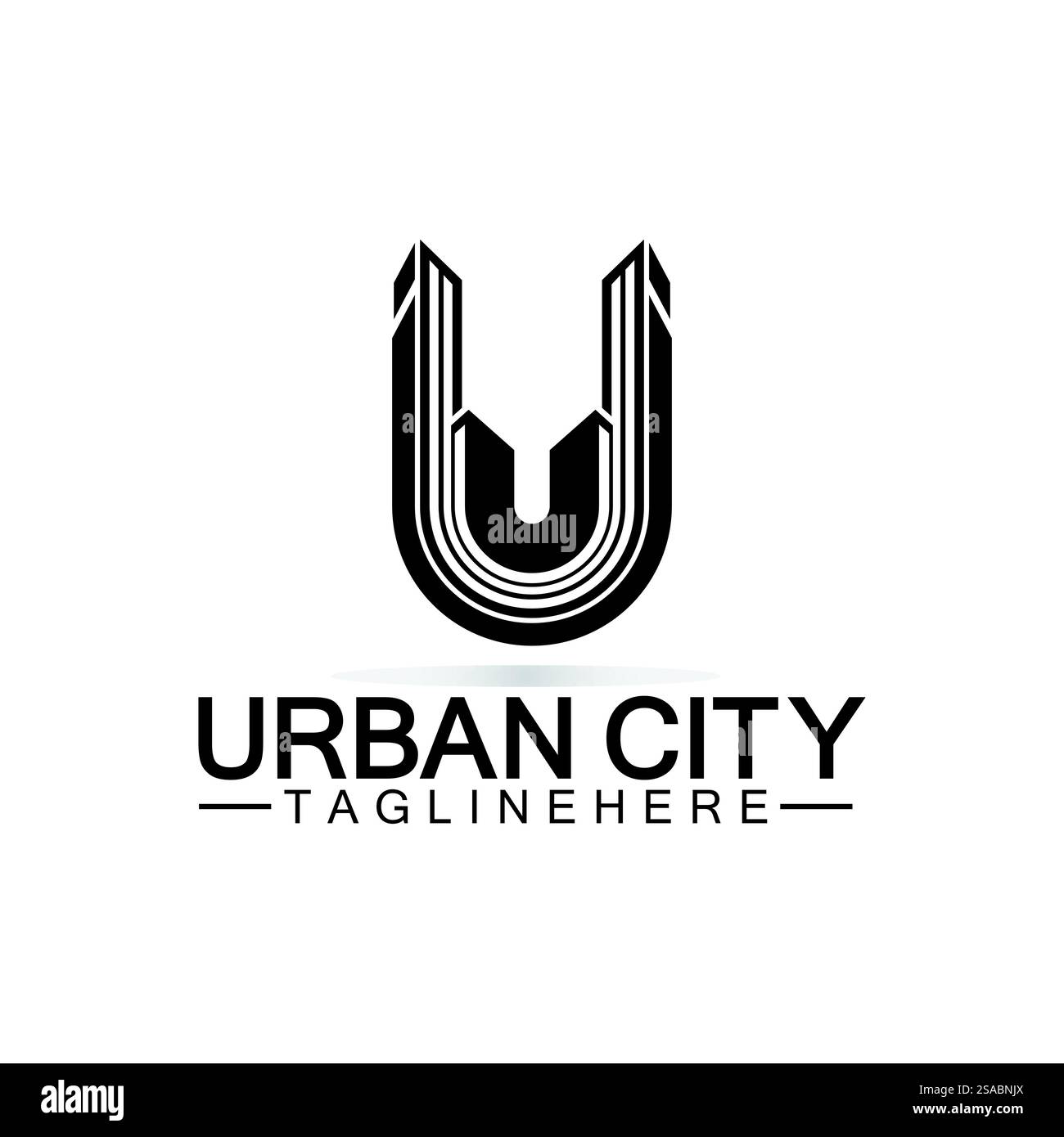 Letter U Urban Building Logo Vector Design. Urban icon, city tower ...
