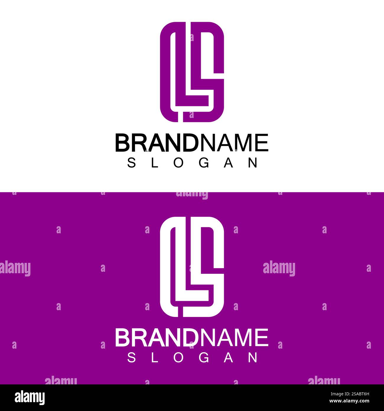 LS Letter Logo Design Template Vector in square shape Stock Vector