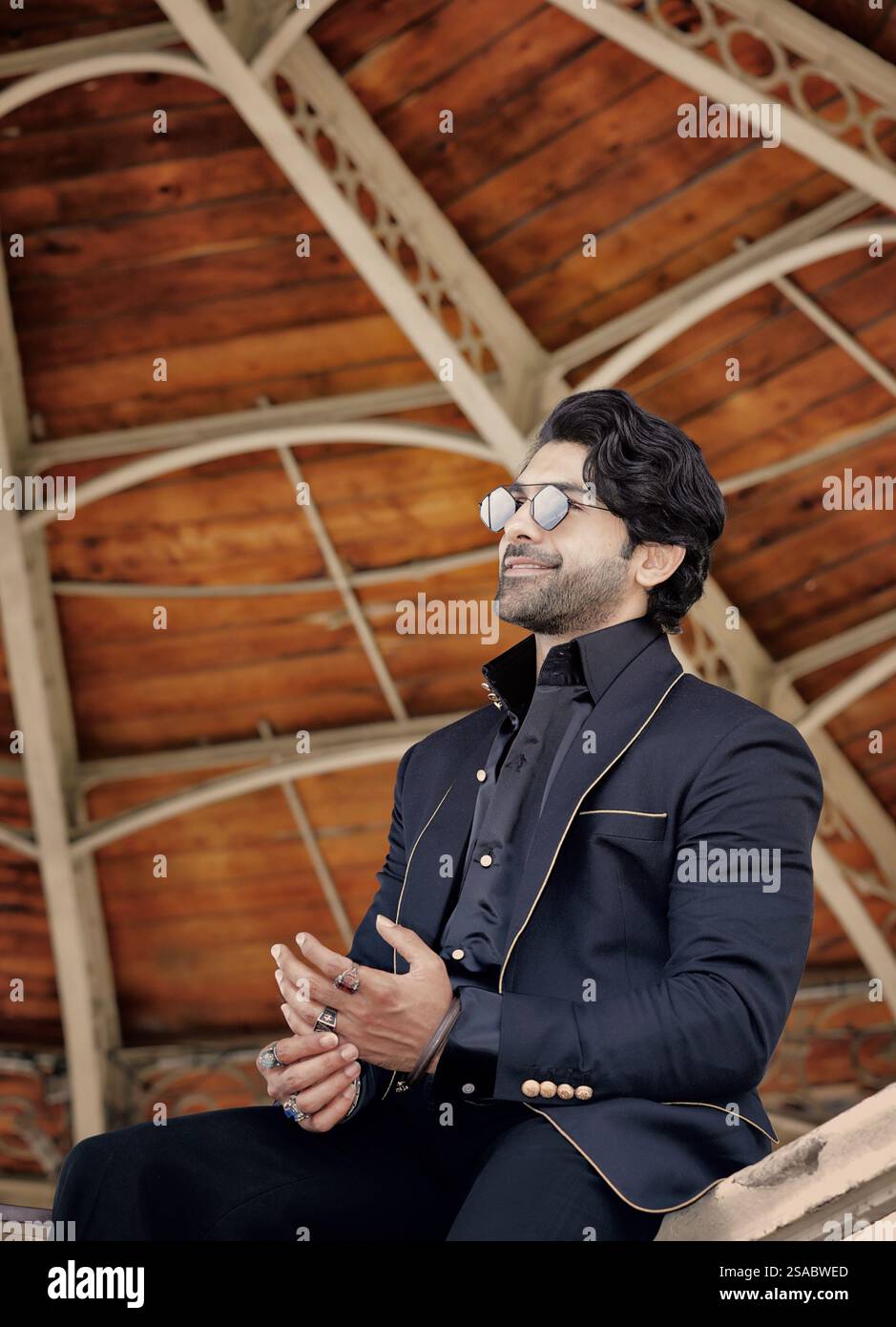 Bollywoood Star Taha Shah Badussha from the Netflix-Show Heeramandi by Sanjay Leela Bhansali at the Cannes Film Festival 2024. Stock Photo