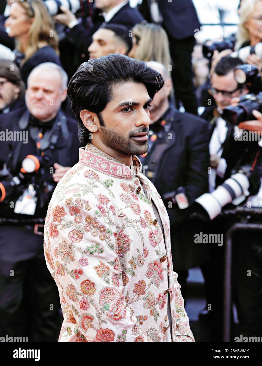 Bollywoood Star Taha Shah Badussha from the Netflix-Show Heeramandi by Sanjay Leela Bhansali at the Cannes Film Festival 2024. Stock Photo