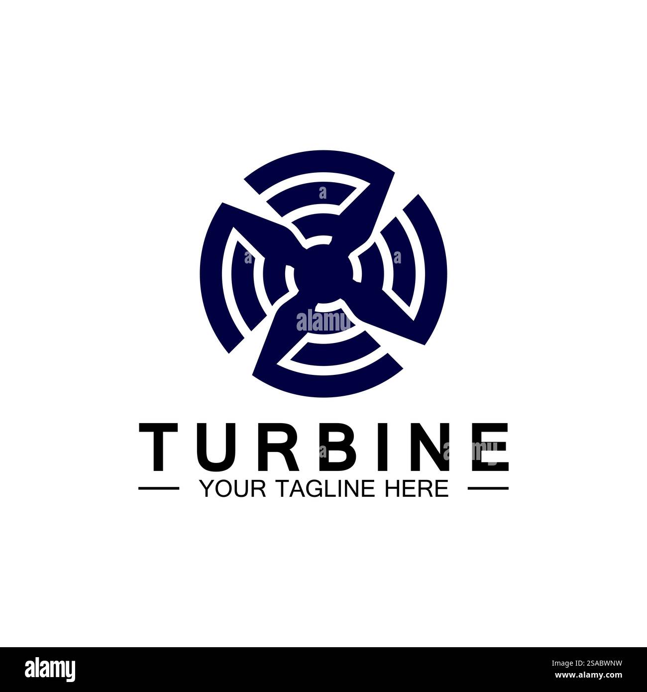 Modern Turbine logo design Logo for aviation, company, brand, industry, Wind energy power. With a modern concept. Stock Vector