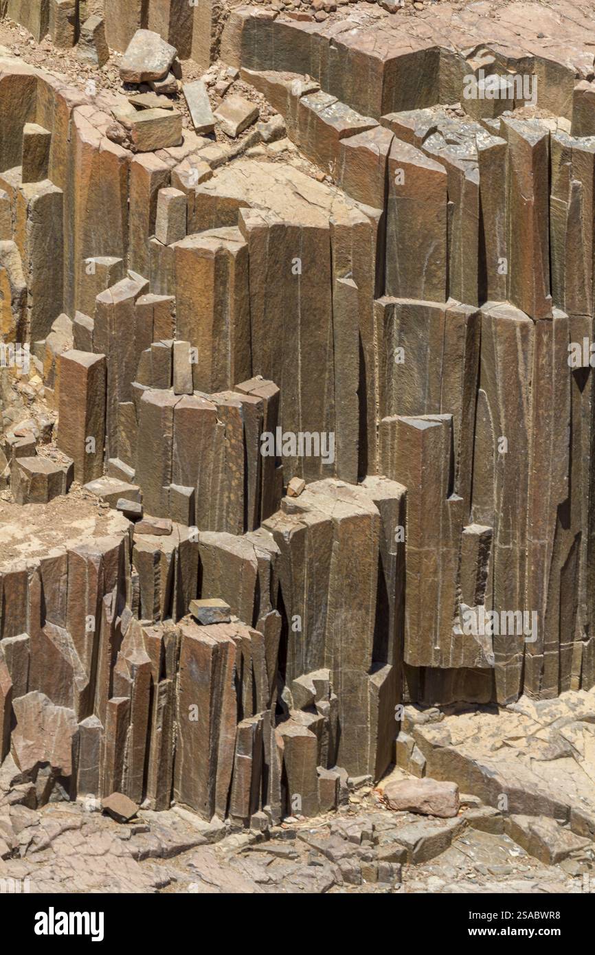 Rock formation Organ Pipes, Damaraland, Kunene, Namibia, Africa Stock Photo