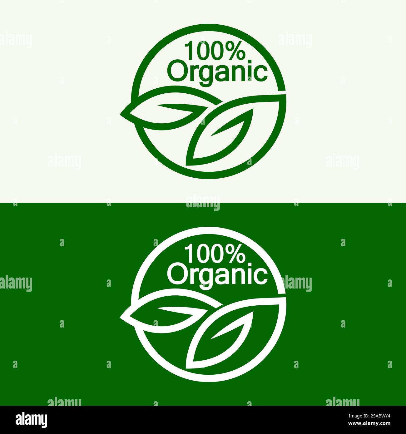 100 percent organic vector logo design can use for label hi-res stock ...