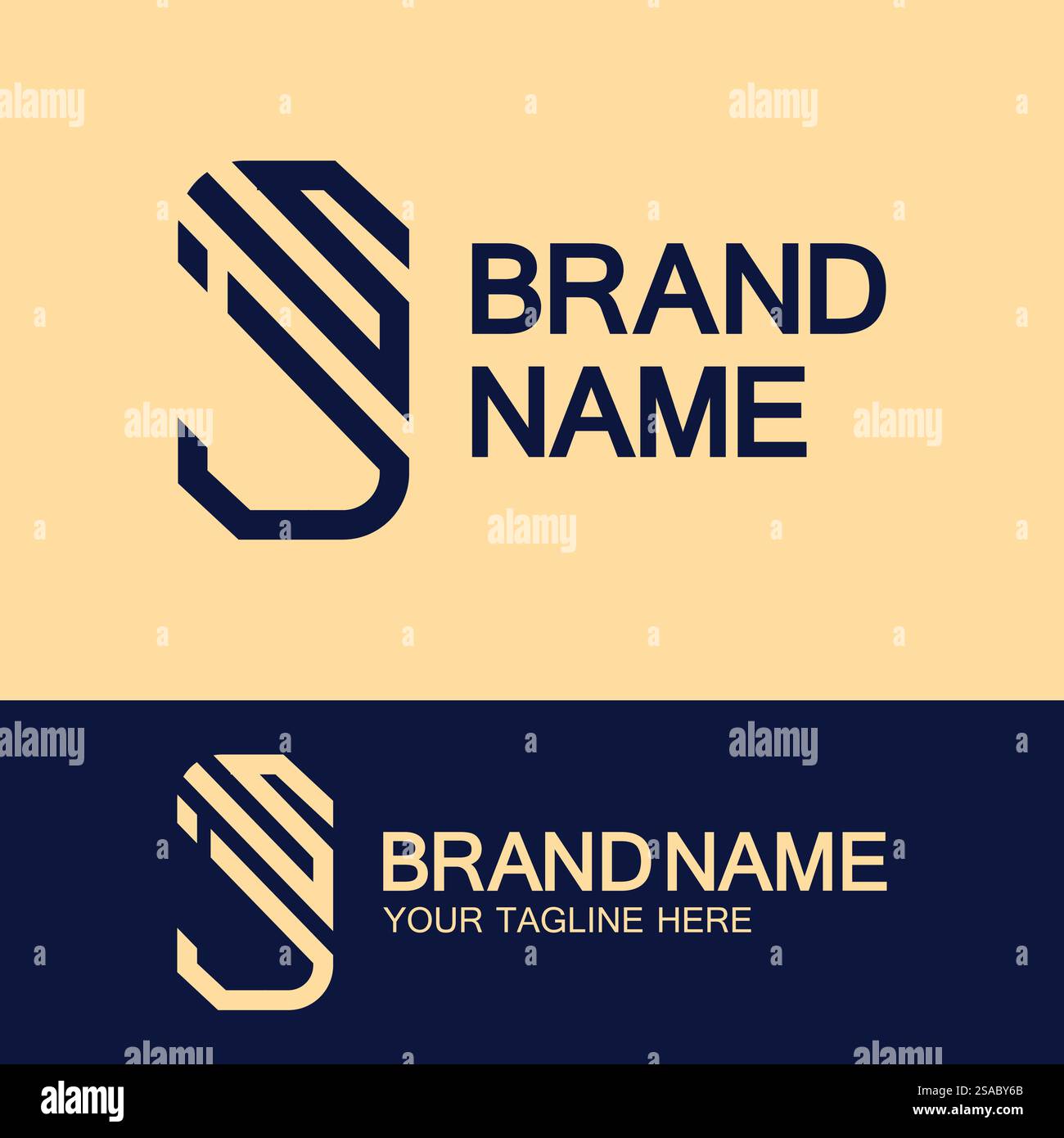 Creative letter SJ or JS monogram simple logo design. Stock Vector