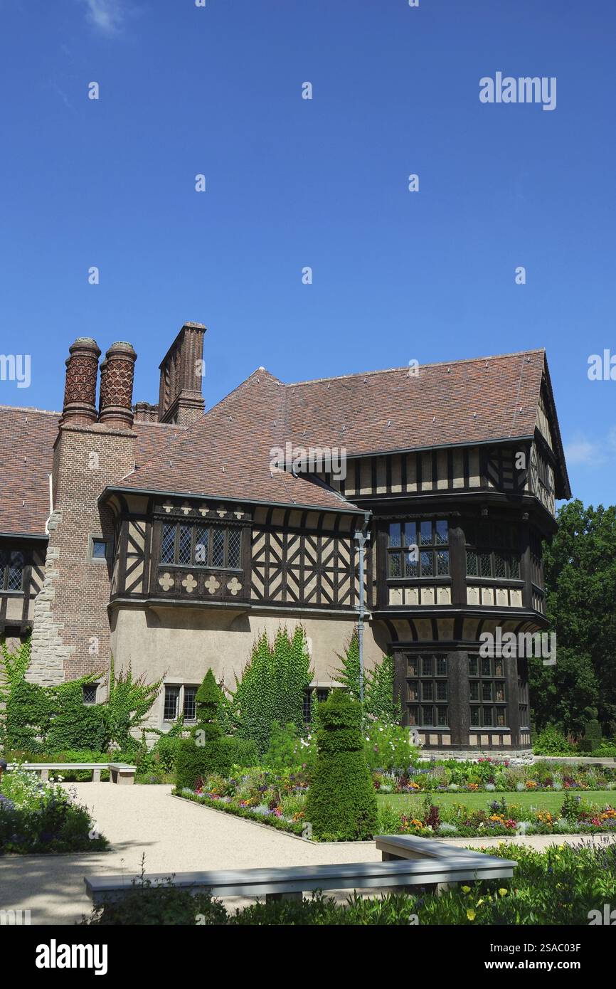 Half-timbered architecture, Cecilienhof Palace, Potsdam Stock Photo