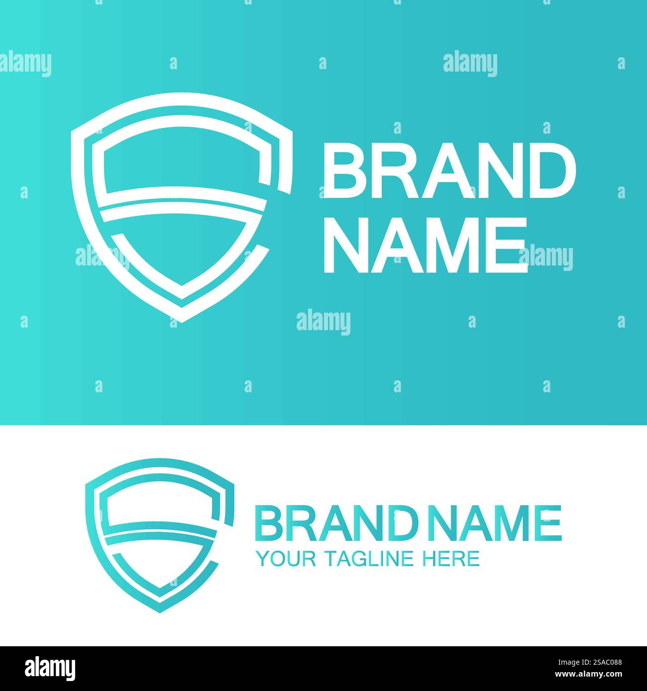 CS Logo or SC Logo. Creative letter CS or SC monogram logo shield  shape. Stock Vector