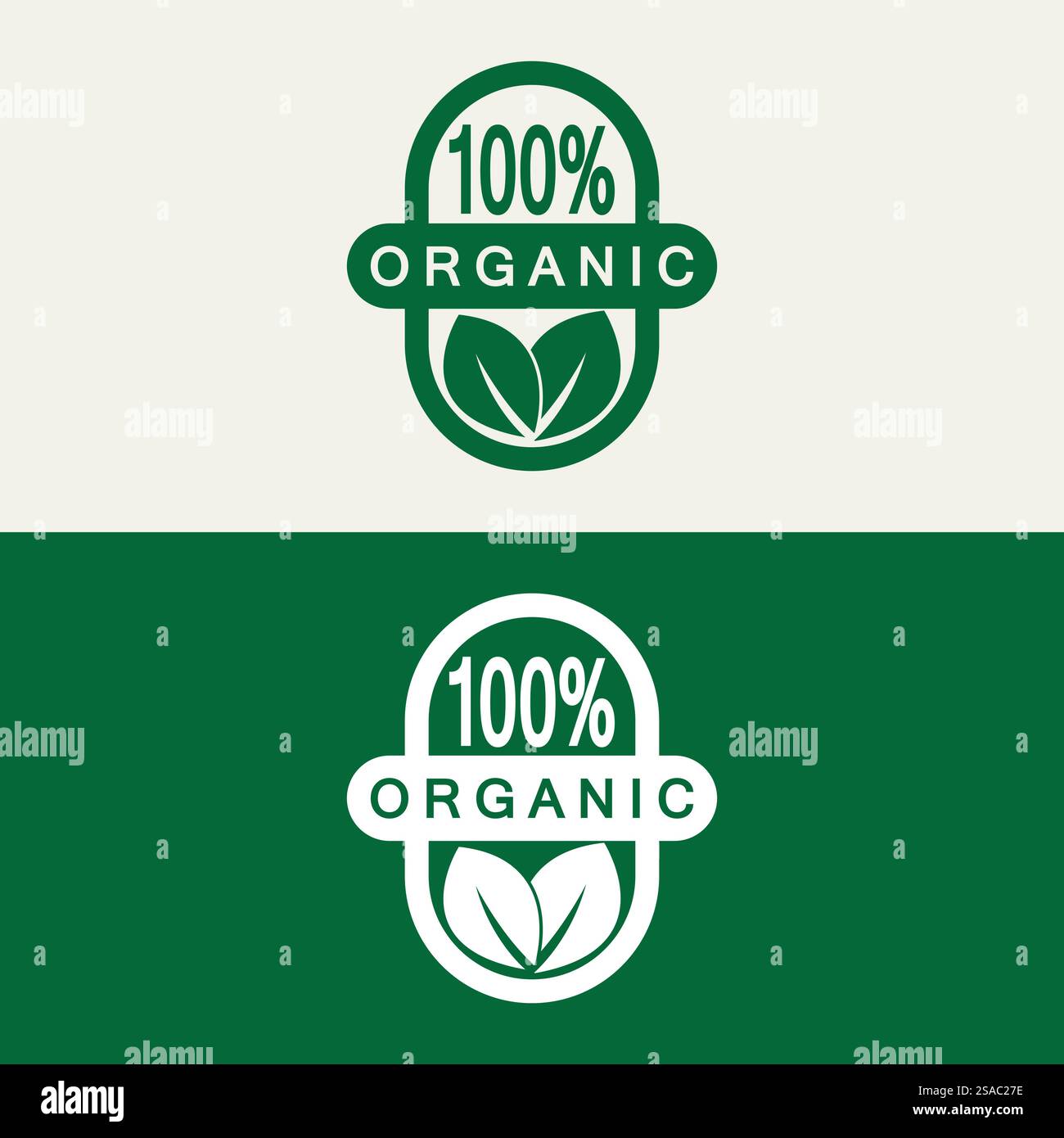 100 percent organic vector logo design. Can use for label, badge, print ...