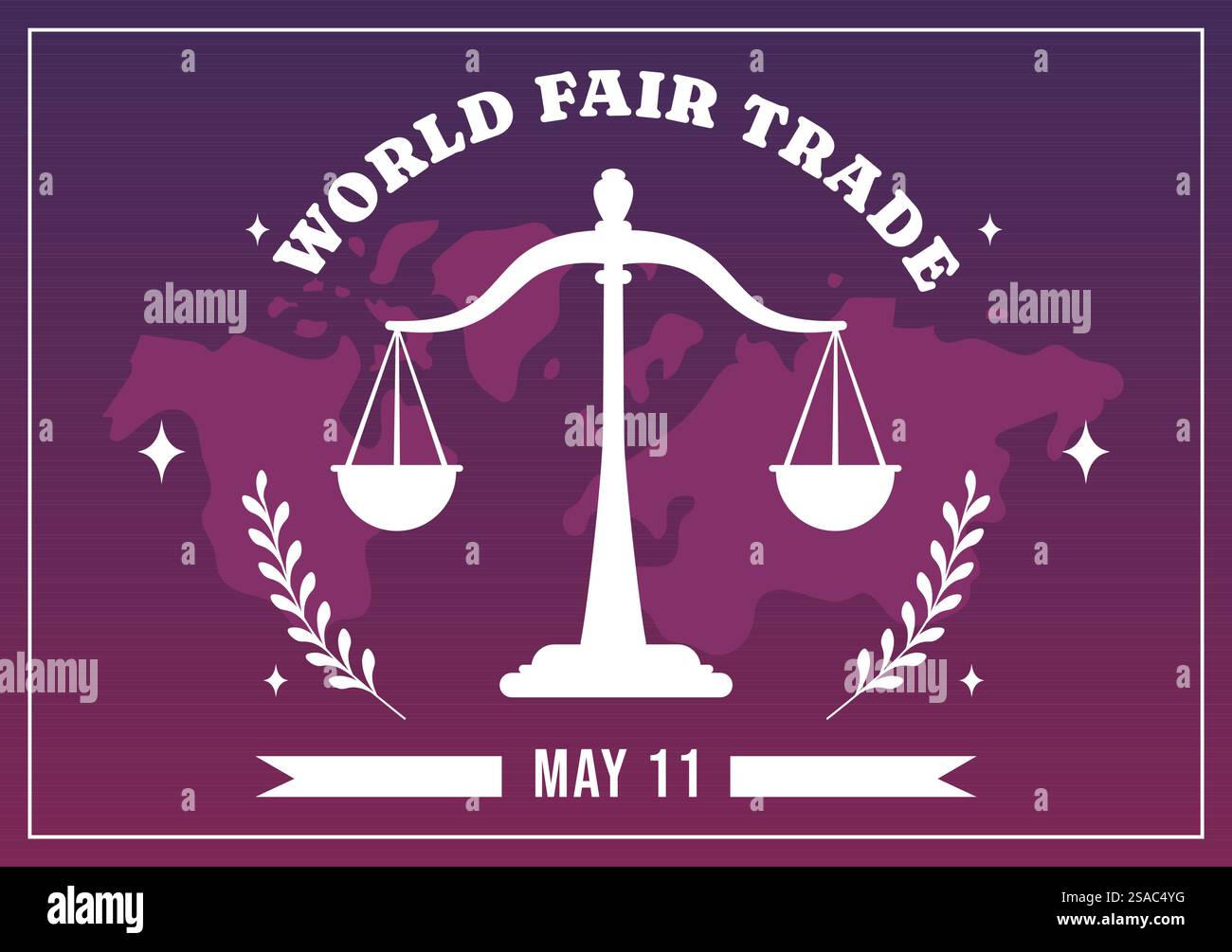 World Fair Trade Day Vector Illustration on 11 May with Gold Coins, Scales and Hammer for Climate Justice and Planet Economic in Flat Background Stock Vector