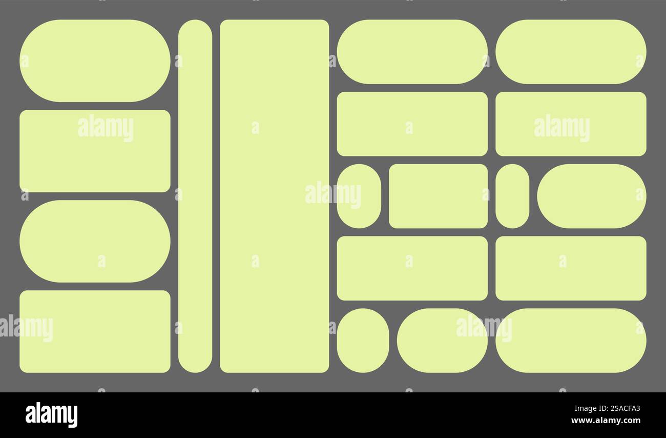 Dimensions 16x9 trendy bento grid layout style brick Ui UX templates ...