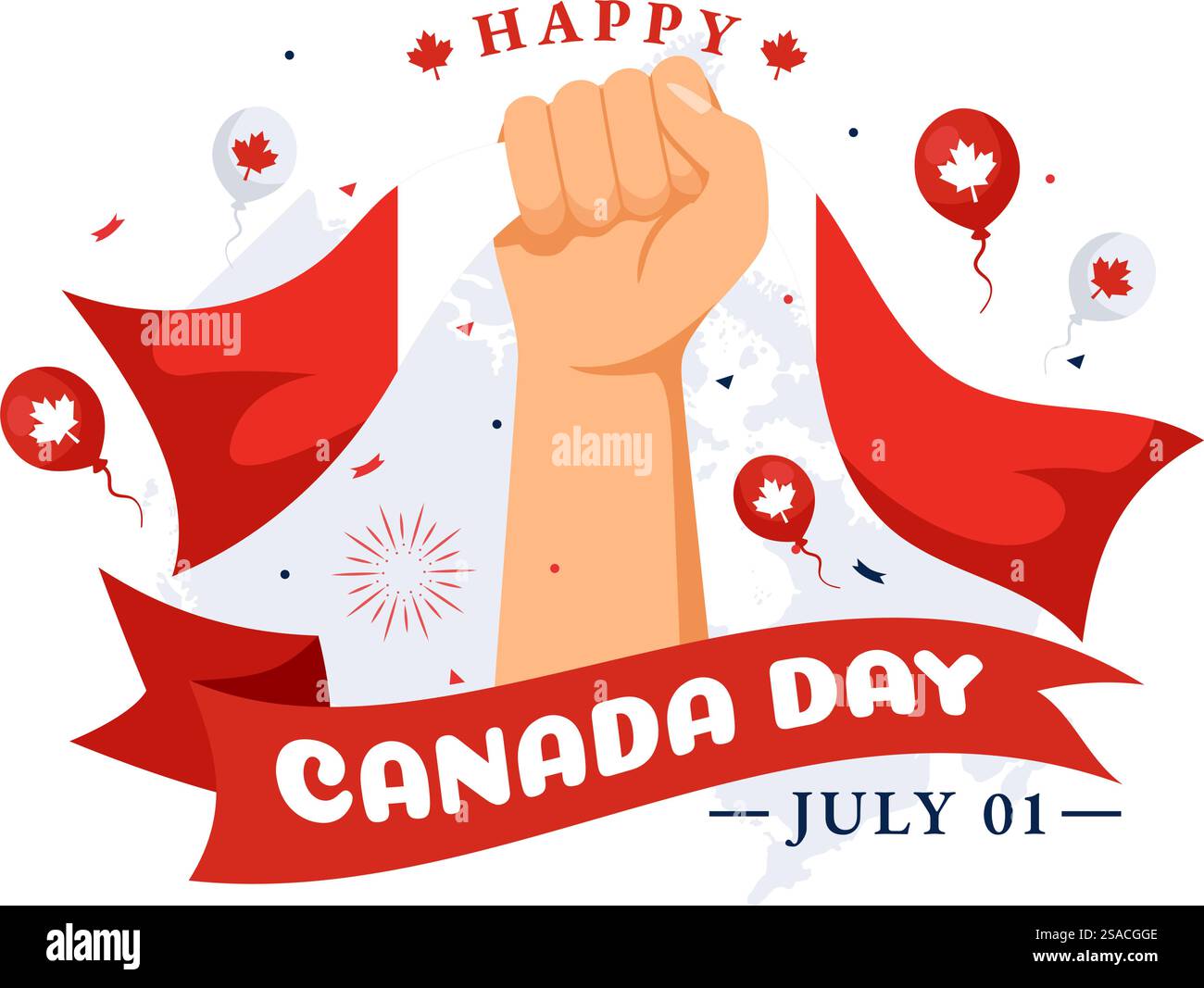 Happy Canada Day Vector Illustration Celebration in 1st July with Maple ...