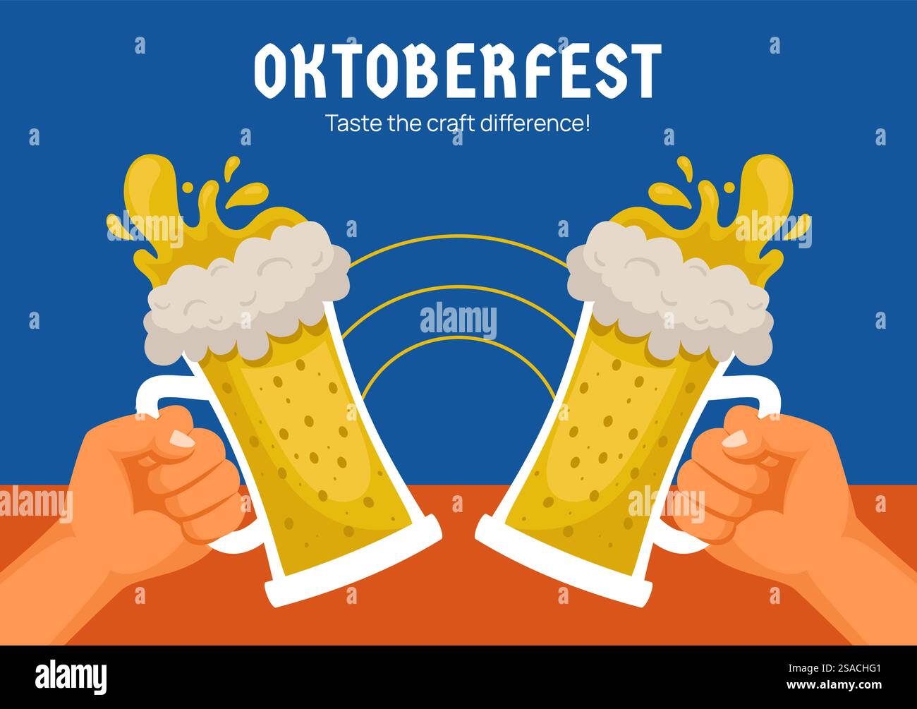 Oktoberfest Party Social Media Background Illustration Flat Cartoon Hand Drawn Templates Stock Vector