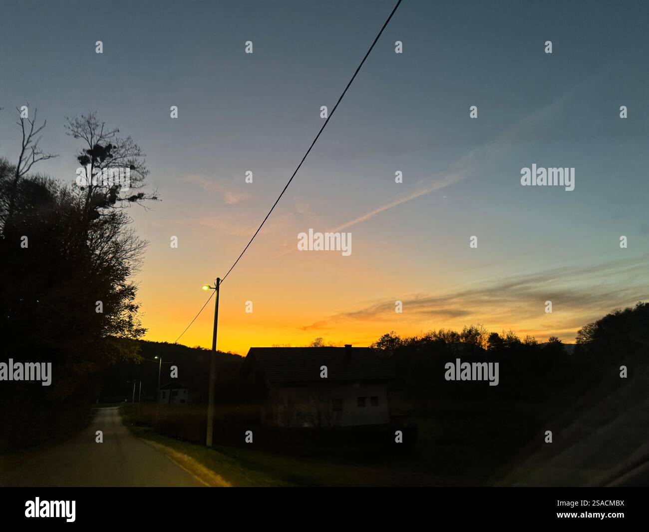 Sunset over Zagorje - Smartphone Captured Stock Image