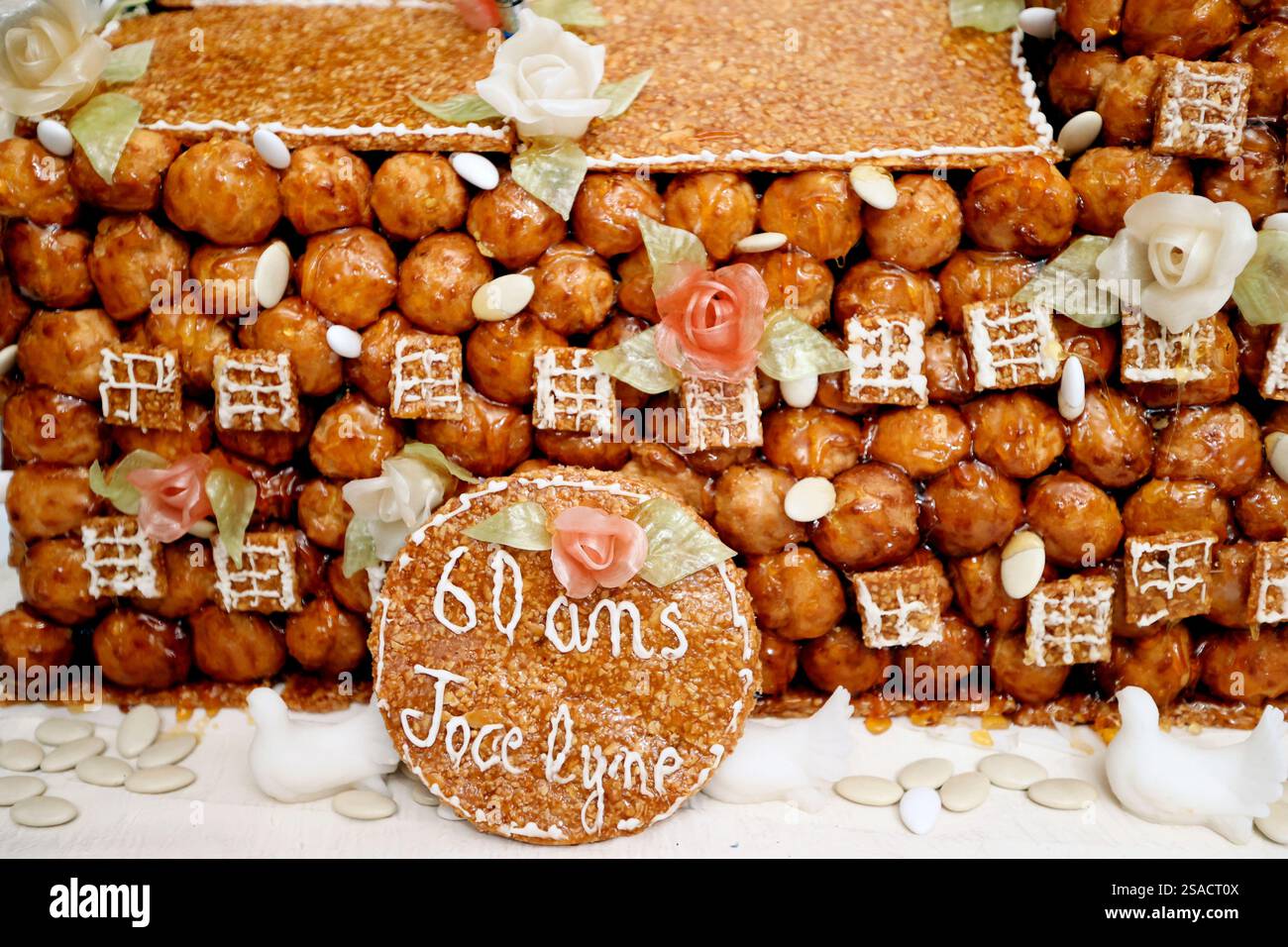 Birthday cake to celebrate 60 years. Stock Photo