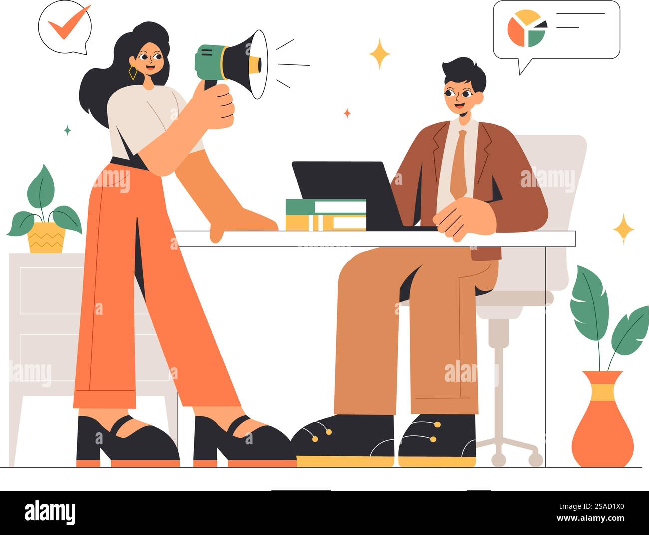 Vector Illustration of Women Leaders in Business, featuring a Female ...