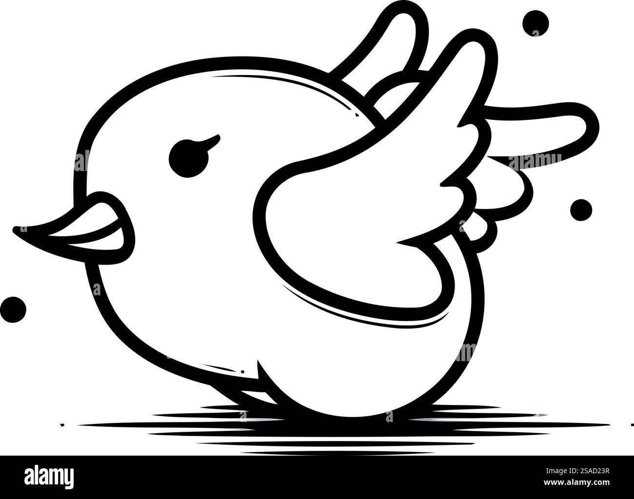 Cute doodle hand drawn bird. Vector illustration isolated on white ...