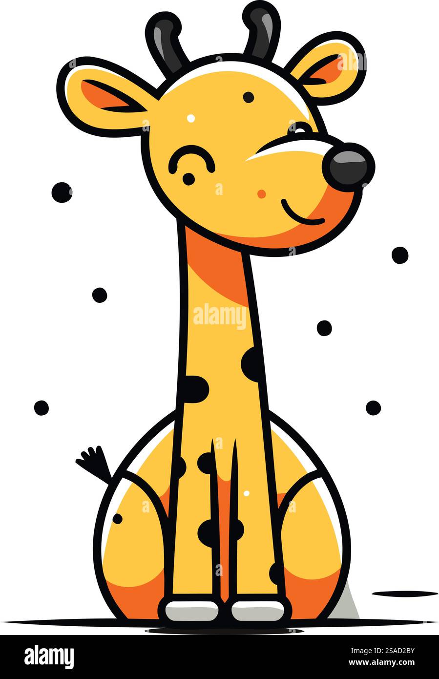 Cute cartoon giraffe. Vector illustration isolated on white background ...