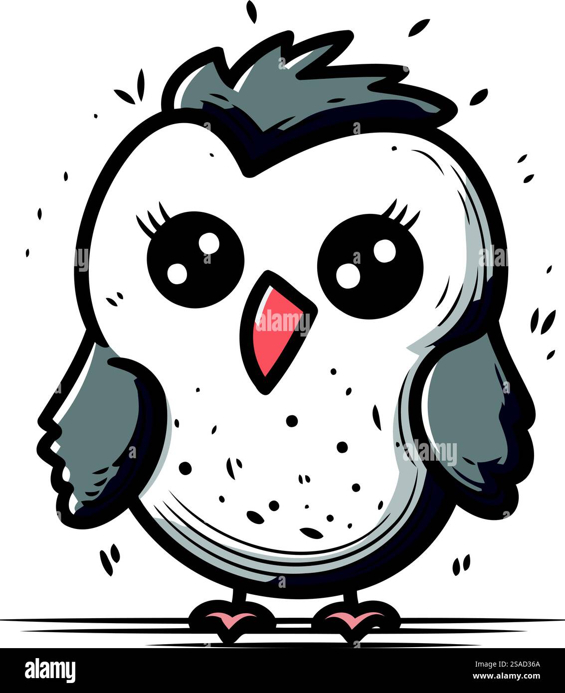 Cute cartoon owl. Vector illustration isolated on a white background ...