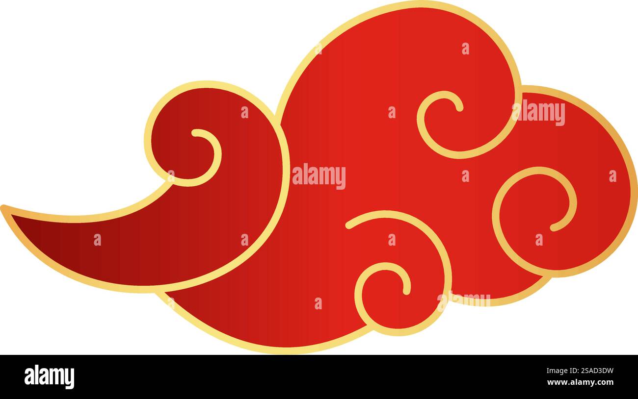 Lunar New Year knotted rope element. Vector illustration Stock Vector ...