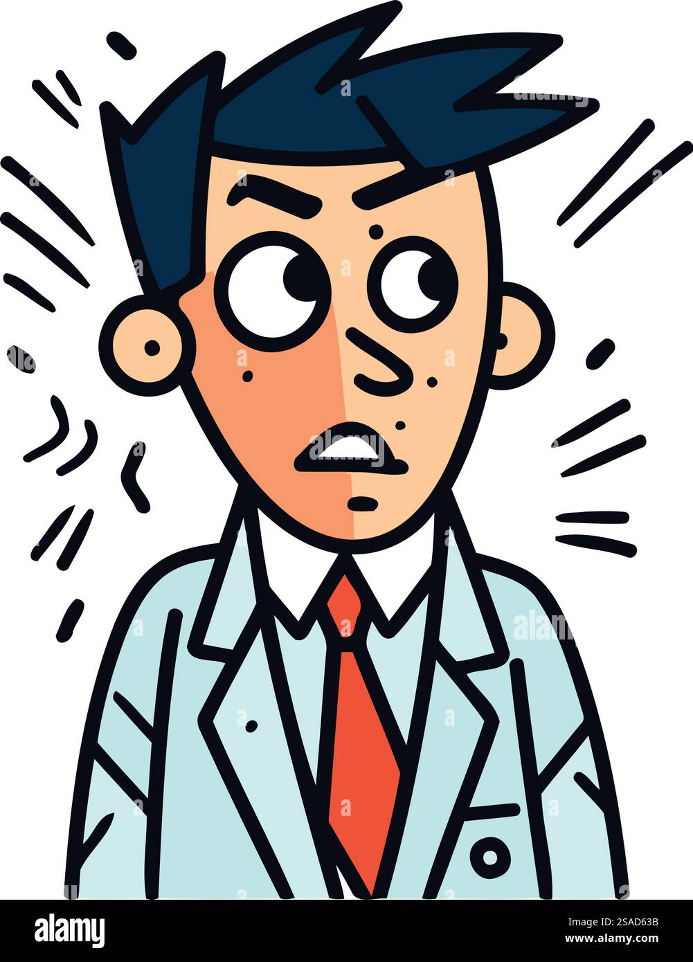 Sad Doctor Vector Sad male doctor in medical gown. Vector illustration in cartoon style ...
