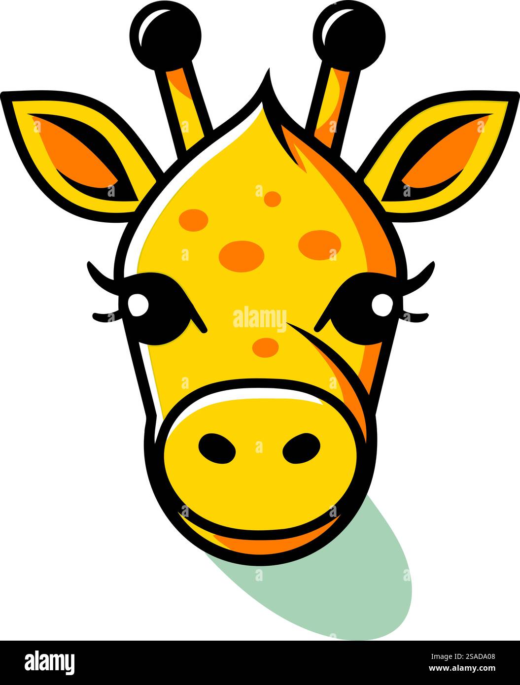 Giraffe head. Vector illustration isolated on white background. Flat ...