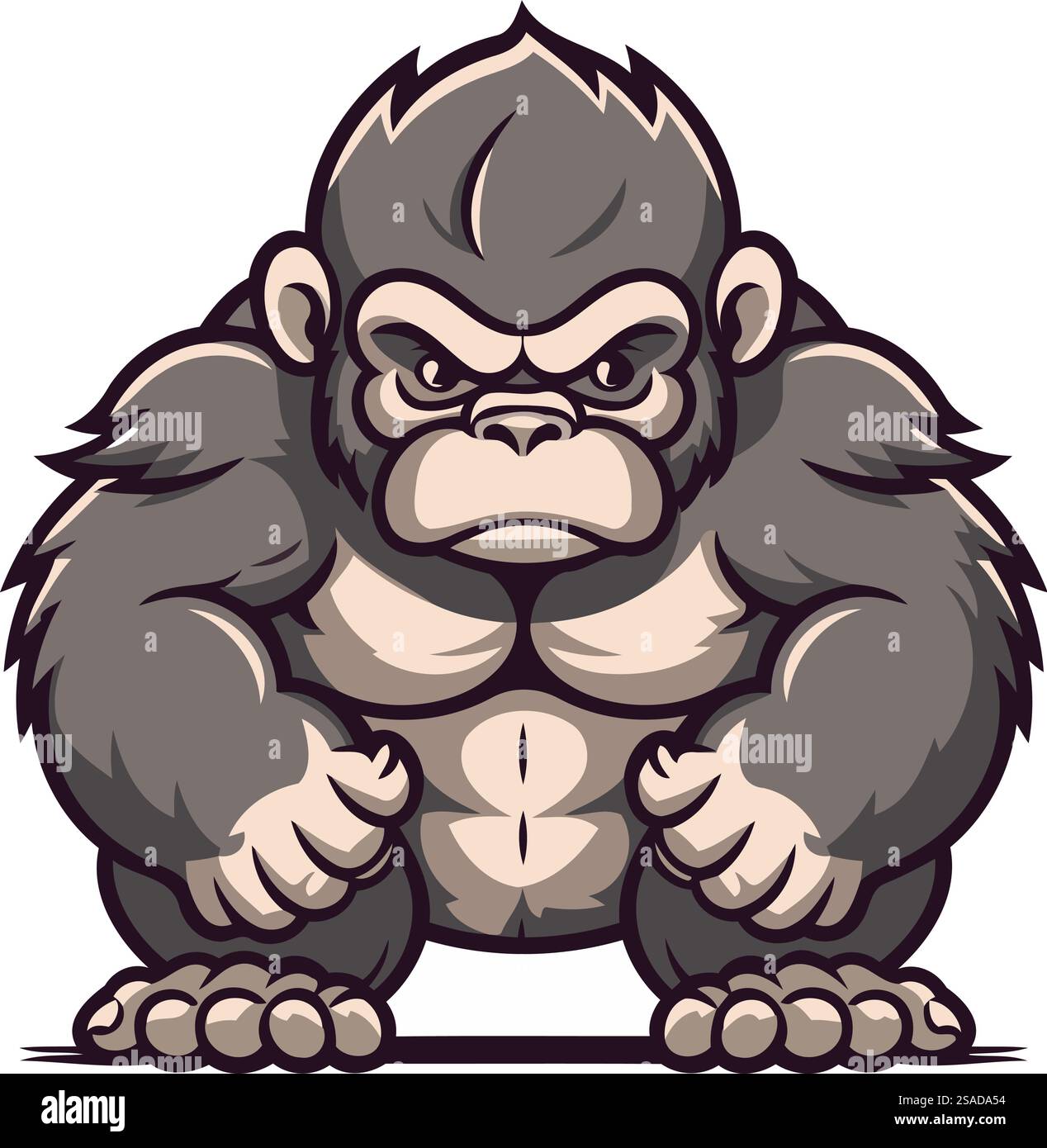 Vector illustration of a gorilla mascot. Isolated on white background ...