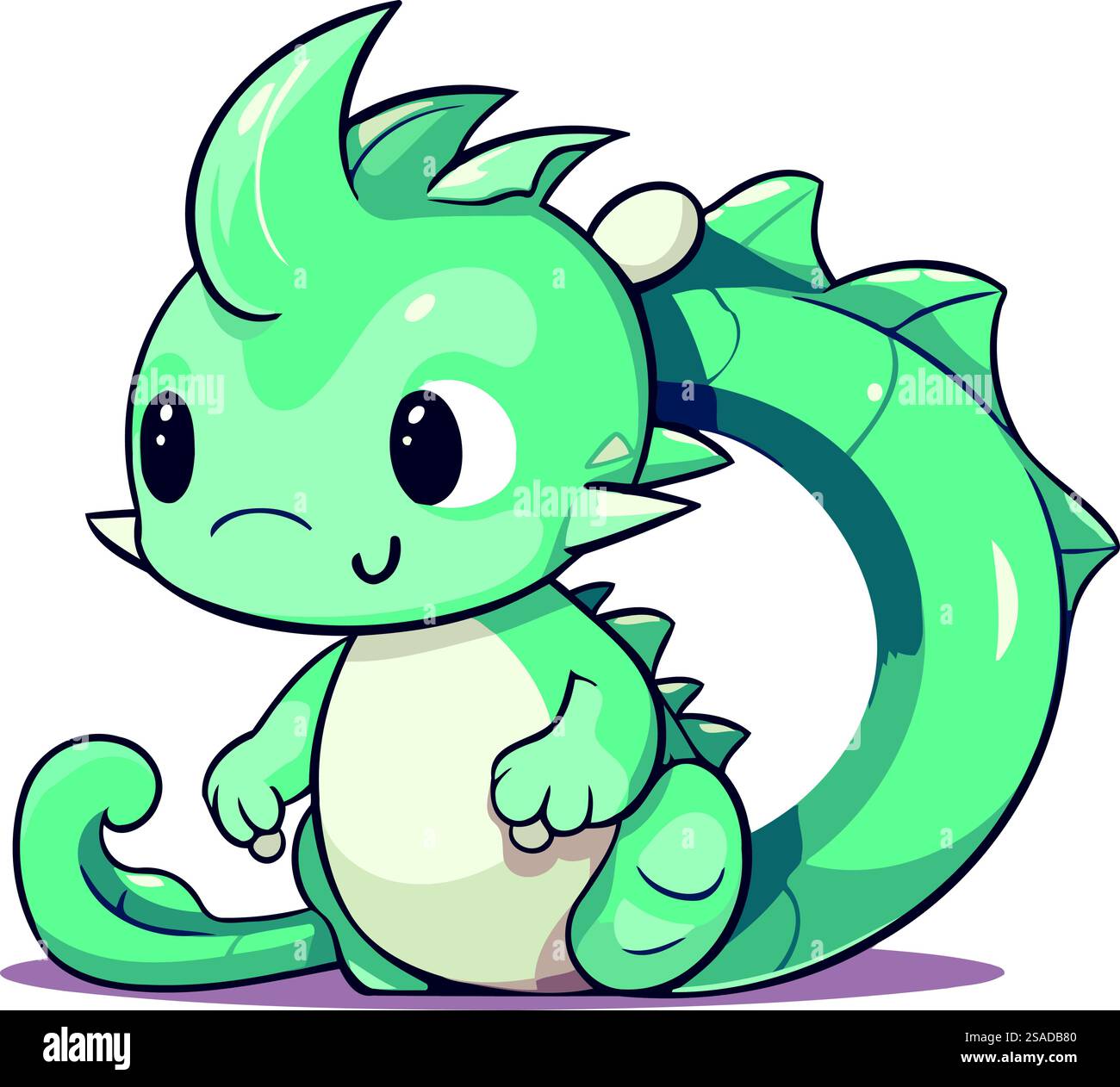 Cute cartoon dragon. Vector illustration isolated on a white background ...