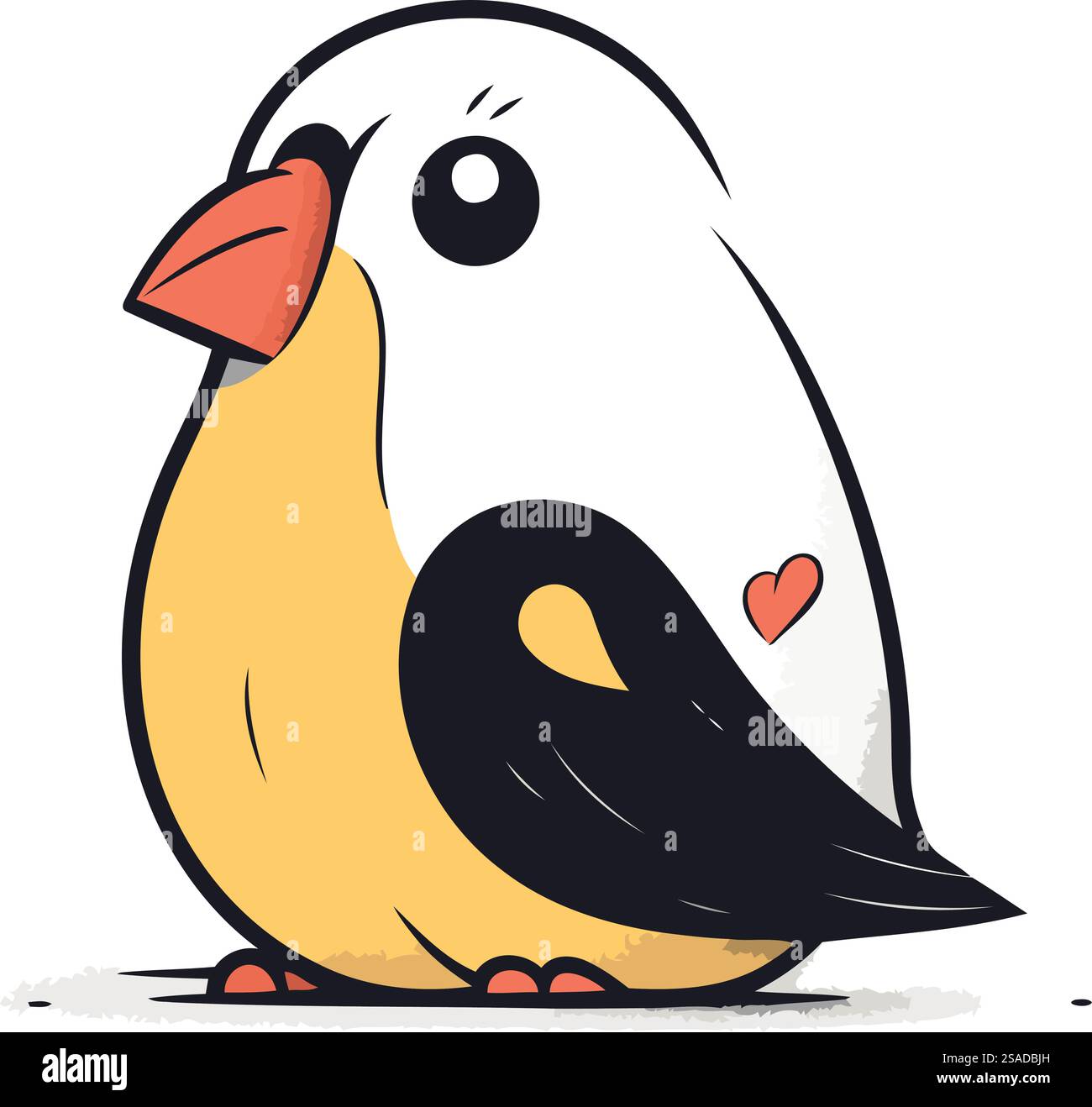 Illustration of a cute little bird on a white background. Vector ...