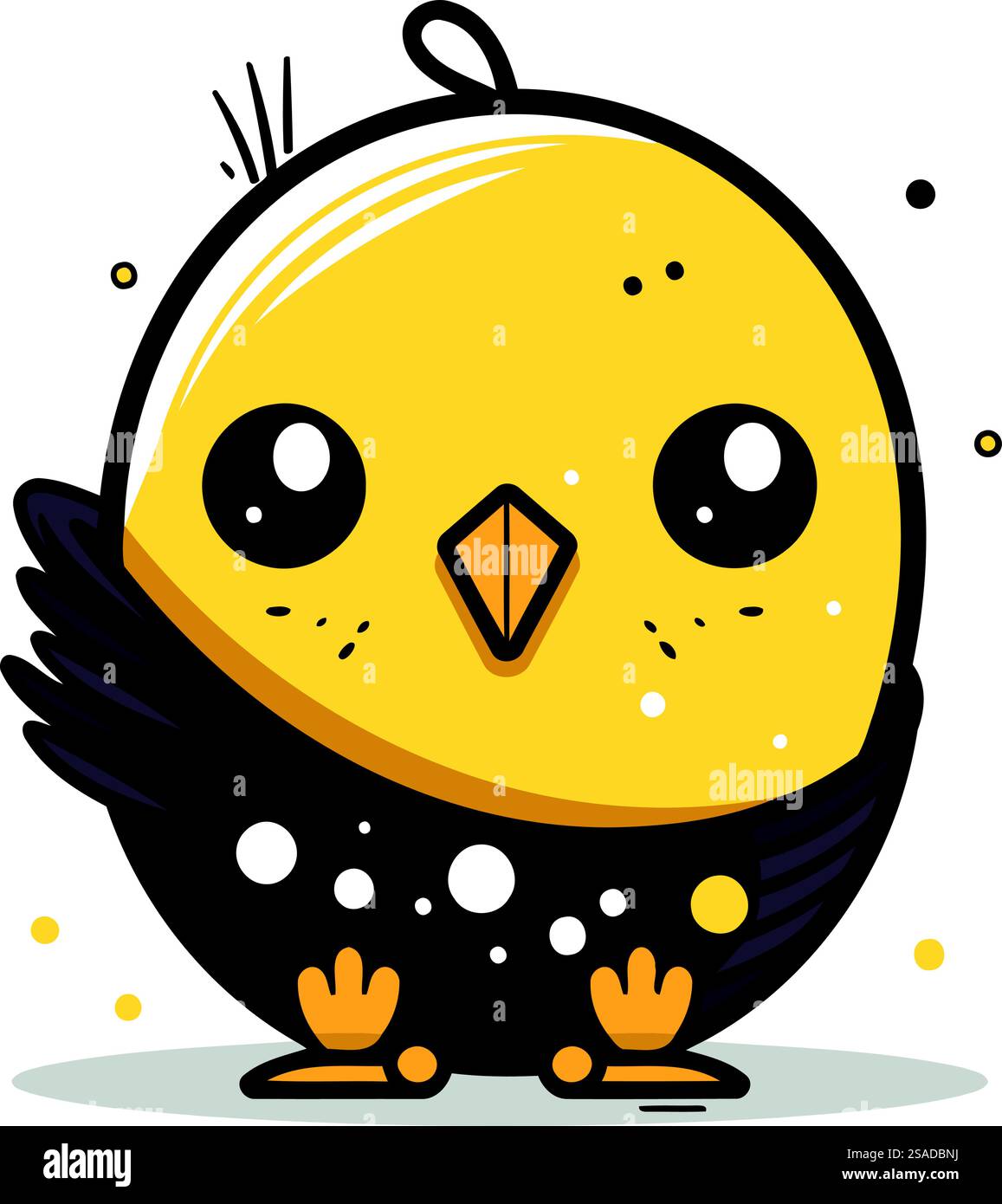 Cute cartoon chick. Vector illustration isolated on a white background ...