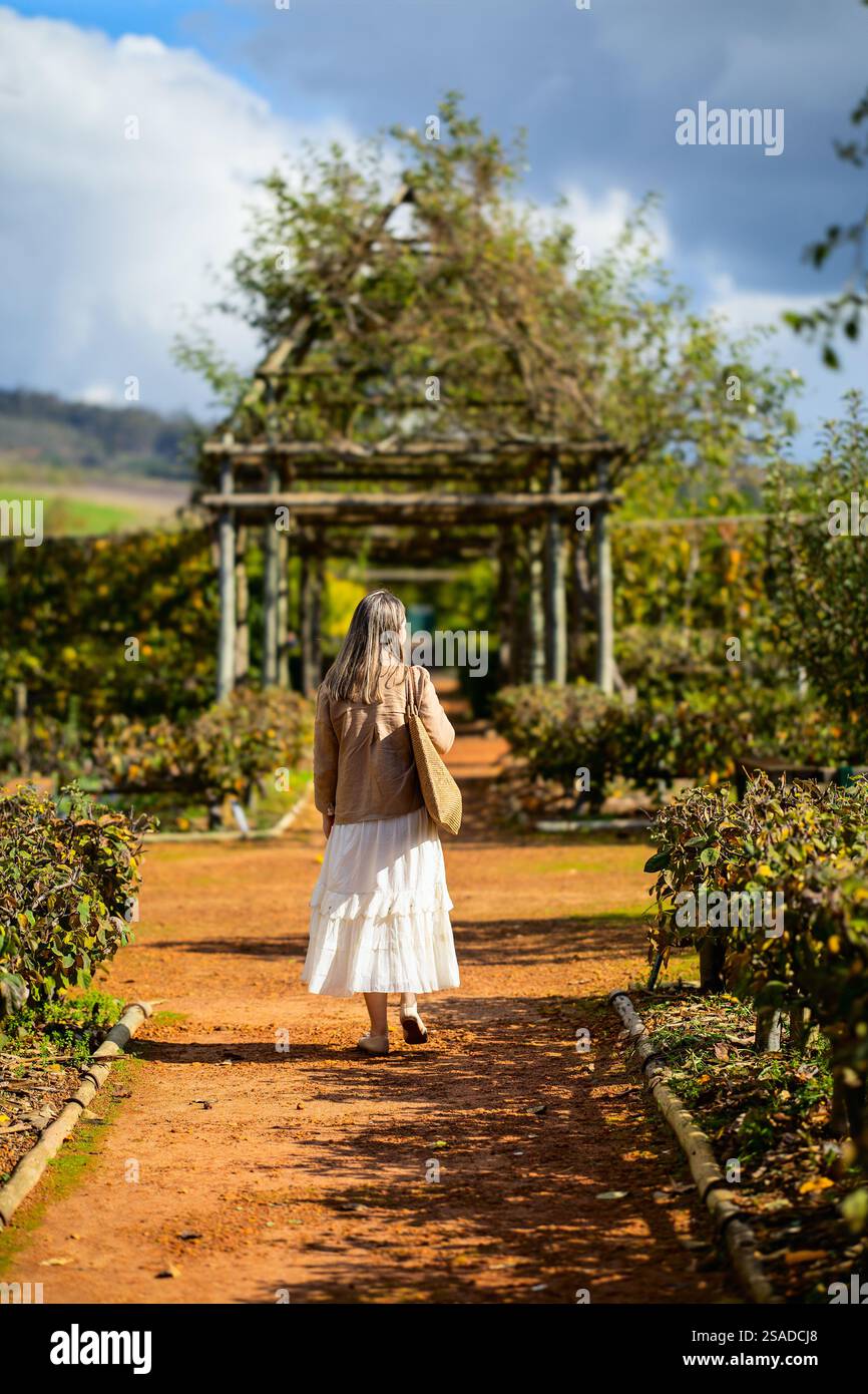 Woman red skirt white hi-res stock photography and images - Alamy