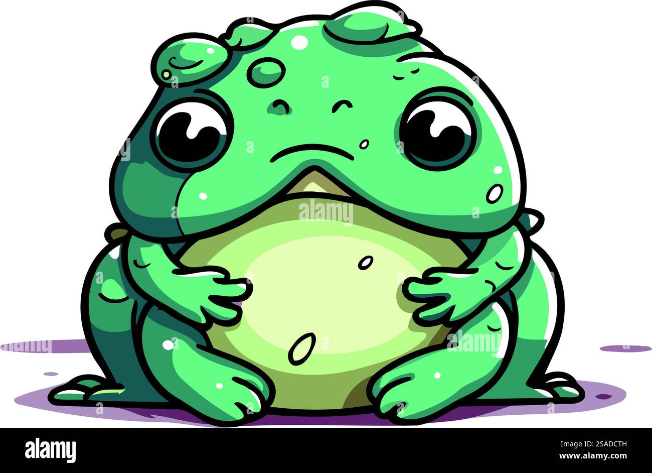 Frog sitting on stone green Cut Out Stock Images & Pictures - Alamy