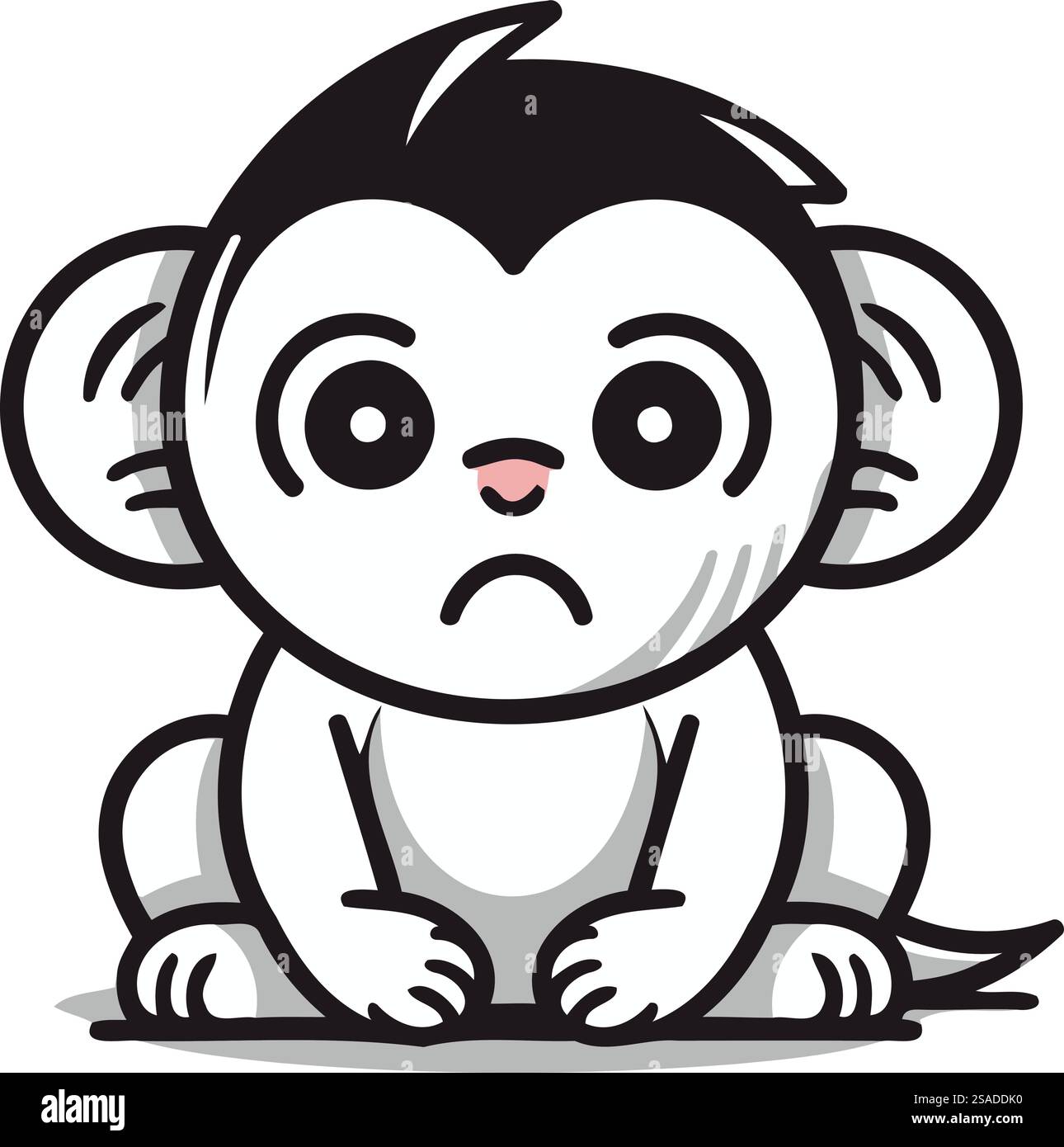Cute Monkey Cartoon Mascot Character Vector Illustration Isolated Stock ...