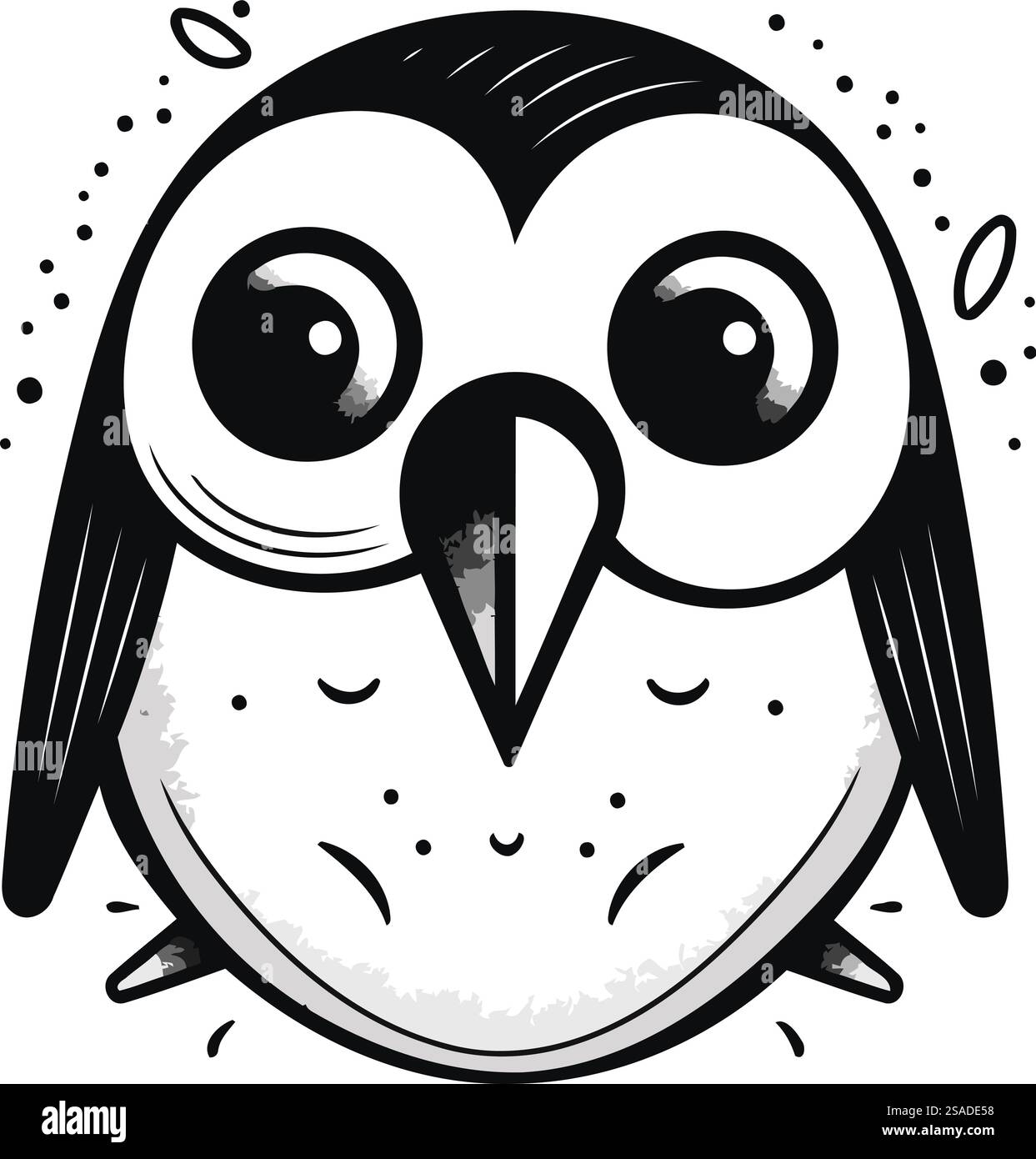 Cute owl. Hand drawn vector illustration isolated on white background ...